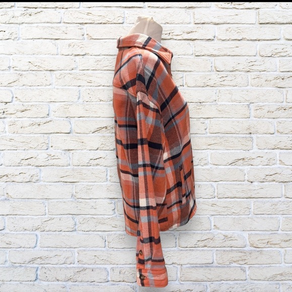 NWT Goodfellow & Co. Button Down Heavy Weight Plaid Orange/Blue Shirt - Size M - Picture 2 of 6